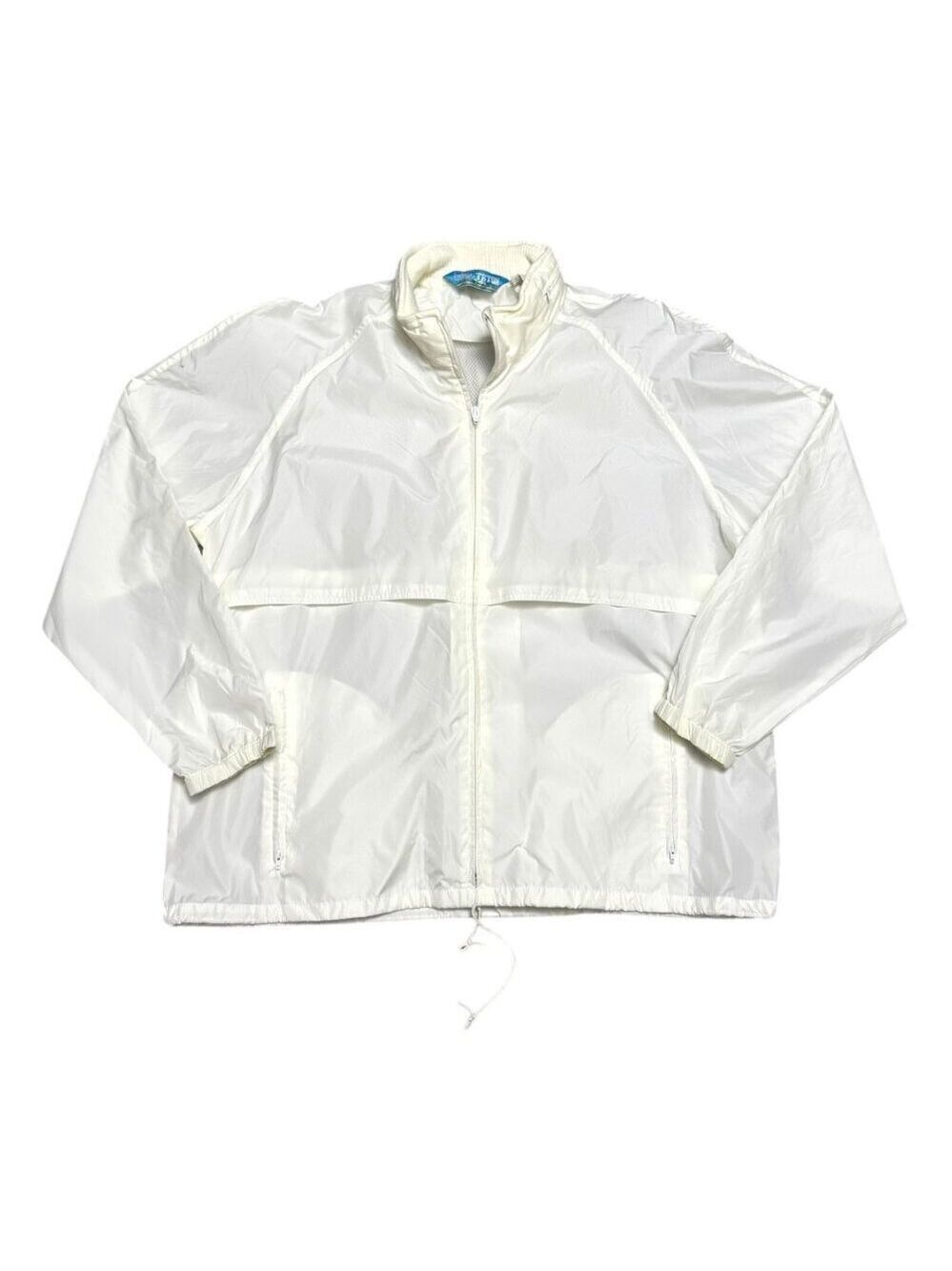 WOOLRICH TETON Vintage White Lightweight Retro Windbreaker Jacket Mens XL